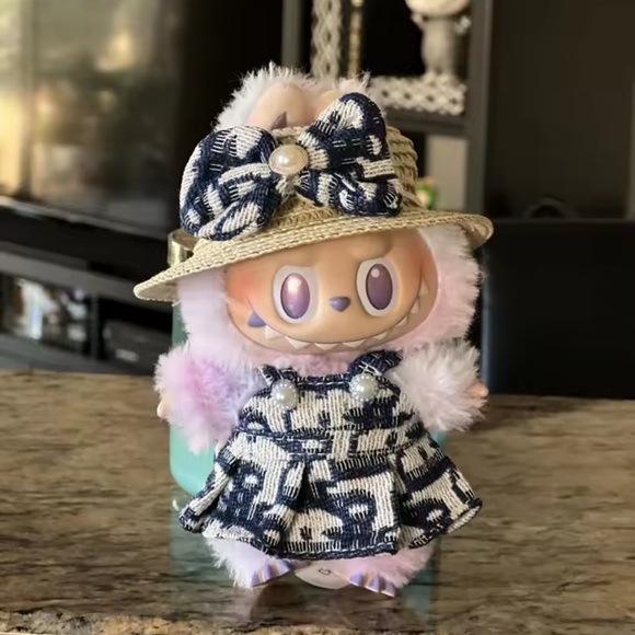 The Unbranded Brand Accessories - Labubu outfit Cute Plush Toy with Hat and Dress